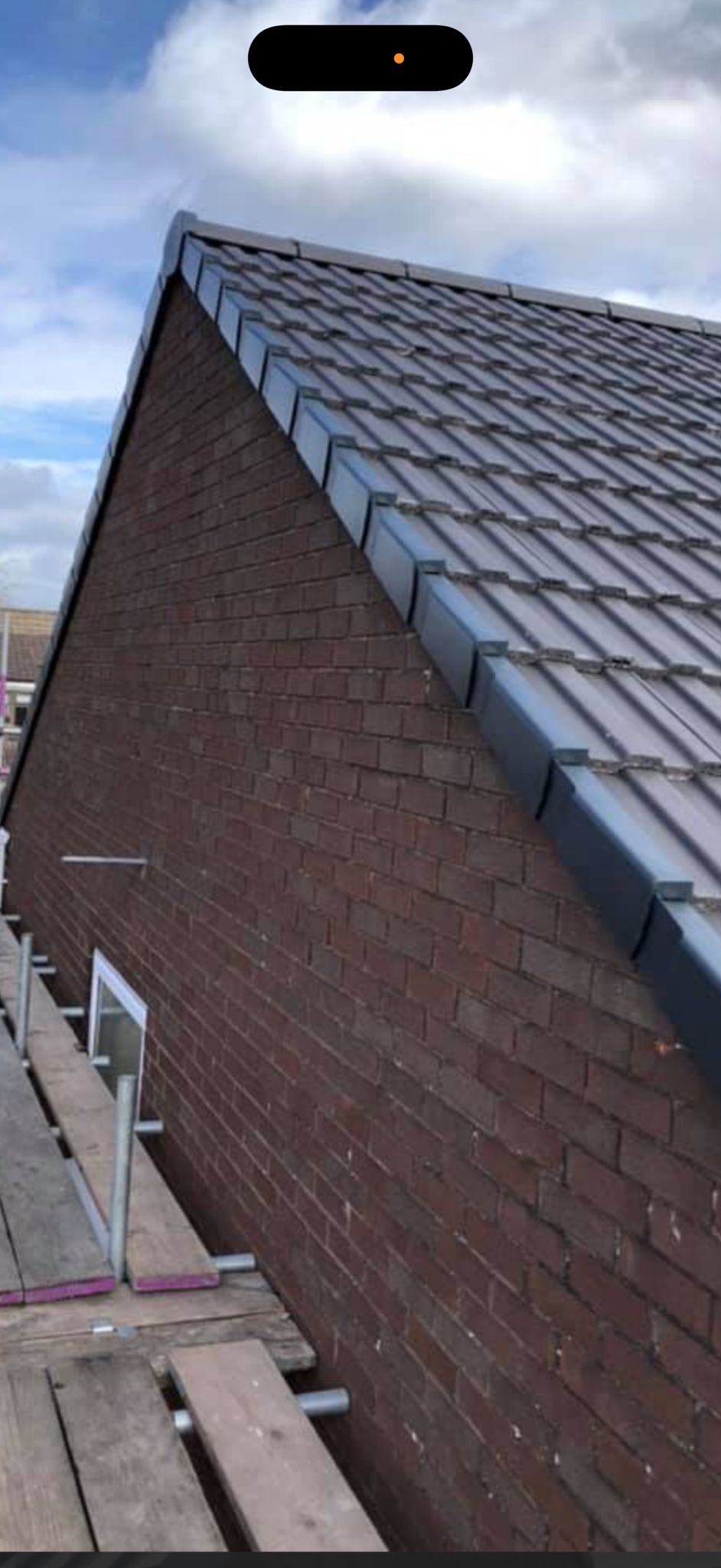 Completed roof work